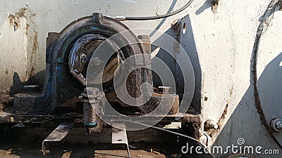 Support bearing housing unit , Preventine maintenance automatic refill grease Stock Photo