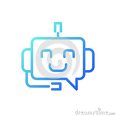 Support chatbot pixel perfect gradient linear vector icon Vector Illustration