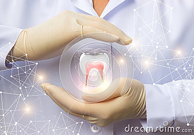 Support dental health. Stock Photo