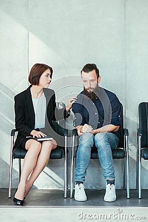 Support empathy business etiquette job interview Stock Photo