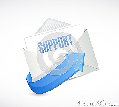 Support envelope email illustration design Cartoon Illustration