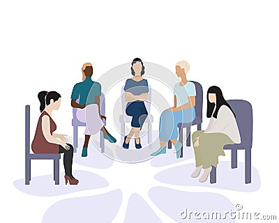 Support group for people with mental illnesses Vector Illustration