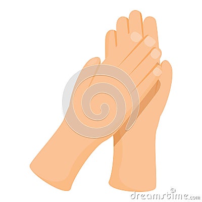 Support handclap icon cartoon vector. Hand applause Vector Illustration