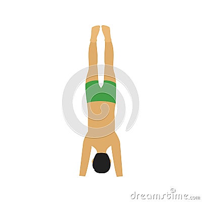 Support Headstand Vector Illustration