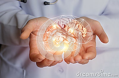 Support healthy of the brain. Stock Photo
