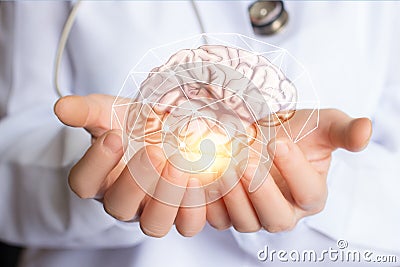 Support healthy of the brain of the patient . Stock Photo