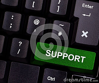 Support on keyboard Stock Photo