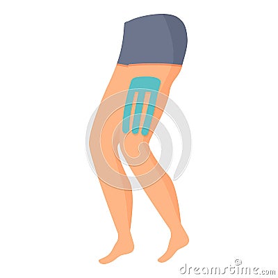 Support leg icon cartoon vector. Kinesio tape Vector Illustration