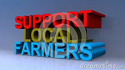 Support local farmers on blue Stock Photo