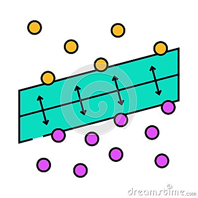 support machine svm algorithm icon color illustration Cartoon Illustration