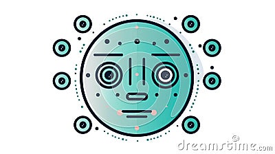 A Support machine icon representing the supervised learning algorithm used for classification created with Generative AI Stock Photo