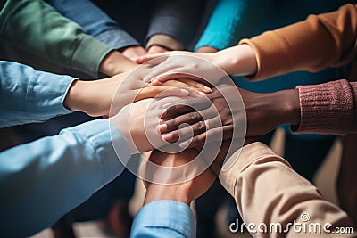 Friends concept meeting support business togetherness together work community hands power friendship group teamwork Stock Photo