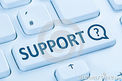 Support online help contact customer service telephone internet Stock Photo