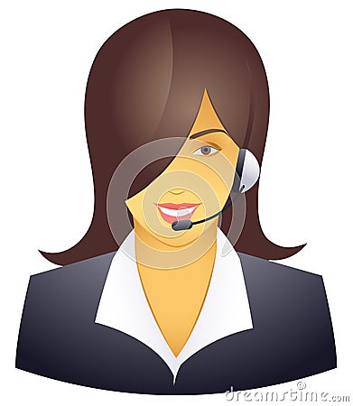 Support phone operator Vector Illustration