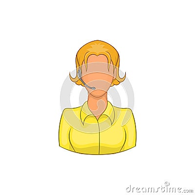 Support phone operator in headset icon Vector Illustration