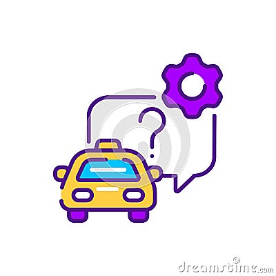 Support service taxi color line icon. Online mobile application order taxi service. Pictogram for web, mobile app, promo. UI UX Vector Illustration