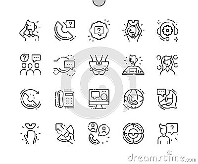 Support service Well-crafted Pixel Perfect Vector Thin Line Icons 30 2x Grid for Web Graphics and Apps. Vector Illustration