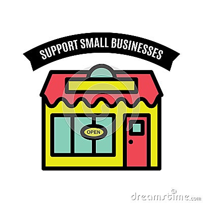 Support Small Businesses Illustration Cartoon Illustration