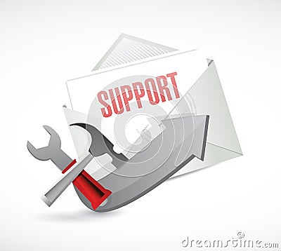 Support tools envelope email illustration design Cartoon Illustration