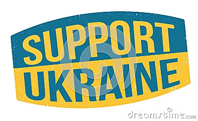 Support Ukraine grunge rubber stamp Vector Illustration
