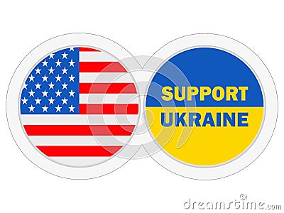 Support Ukraine USA American Flag Solidarity background Vector Illustration