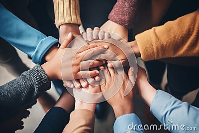 Hands togetherness teamwork friendship work meeting trust group professional together support business Stock Photo