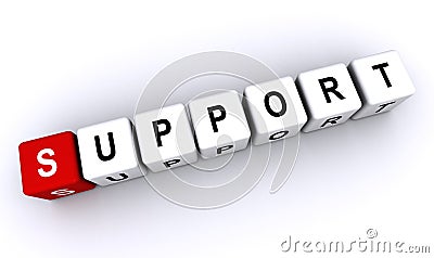 support word block on white Stock Photo
