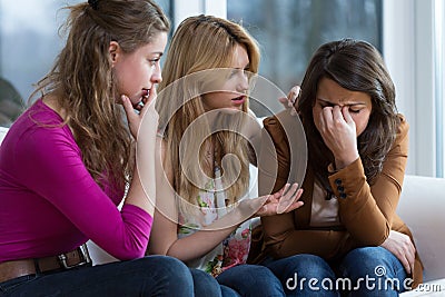 Supporting crying friend Stock Photo