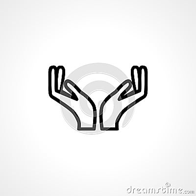 Supporting hands icon. hands vector icon. hands isolated icon Vector Illustration