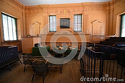 Supreme Court Room in Independence Hall, Philadelphia Editorial Stock Photo