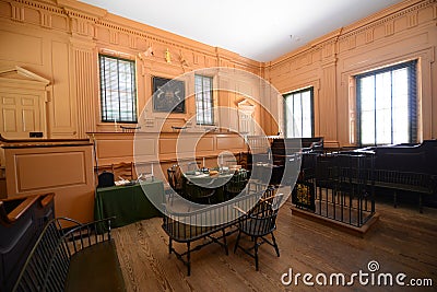 Supreme Court Room in Independence Hall, Philadelphia Editorial Stock Photo