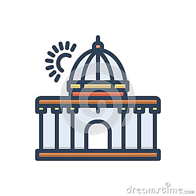 Color illustration icon for Supreme, highest and constitution Cartoon Illustration