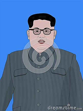 The supreme leader of North Korea - Kim Jong-un Vector Illustration