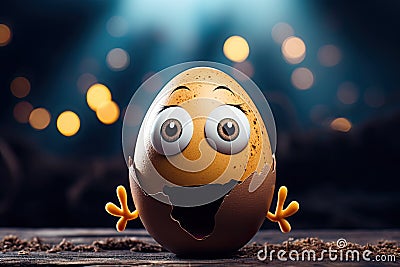 suprised happy easter egg AI generated Stock Photo