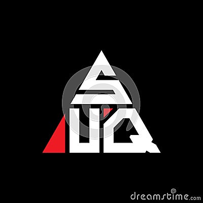 SUQ triangle letter logo design with triangle shape. SUQ triangle logo design monogram. SUQ triangle vector logo template with red Vector Illustration