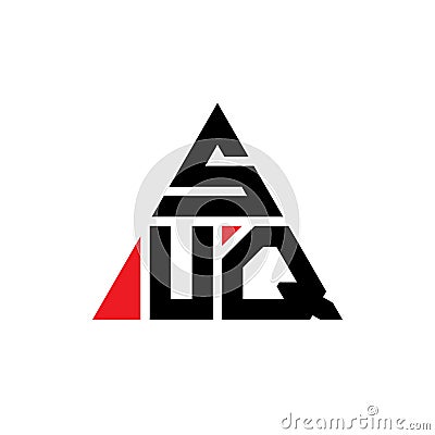 SUQ triangle letter logo design with triangle shape. SUQ triangle logo design monogram. SUQ triangle vector logo template with red Vector Illustration
