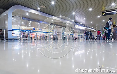 SURABAYA, INDONESIA - March 25, 2016: Surabaya Juanda International Airport - intierior. Surabaya, East Java. Editorial Stock Photo