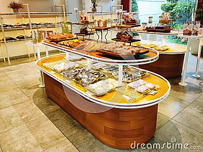 Organizing a bakery showcase to attract buyers. Editorial Stock Photo