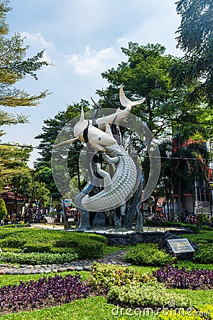 Surabaya monument, famous landmark of the city in East Java, Indonesia Editorial Stock Photo