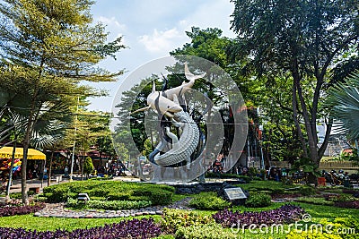 Surabaya monument, famous landmark of the city in East Java, Indonesia Editorial Stock Photo