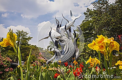 Surabaya monument, famous landmark of Surabaya City, Indonesia. Editorial Stock Photo