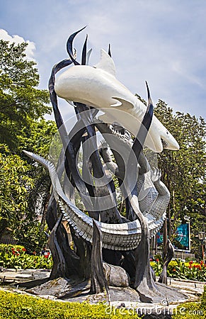 Surabaya monument, famous landmark of Surabaya City, Indonesia. Editorial Stock Photo