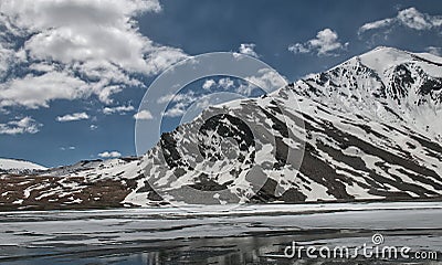 Suraj Tal Lake near Baralacha Pass in Himachal Pradesh India Stock Photo