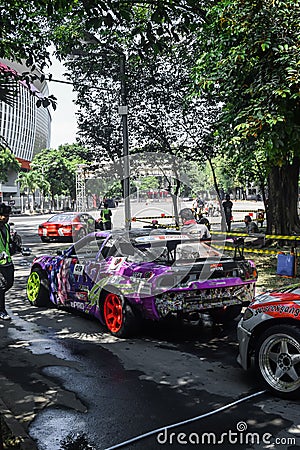 Nissan 200SX drift car in Indonesia drift series local drifting event Editorial Stock Photo