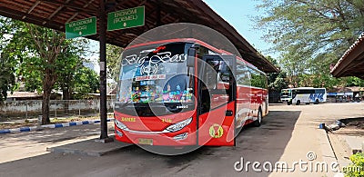 Surakarta, Jawa Tengah, Indonesia, 06th july 2023, 2020, buses and coaches in Indonesia, double cecker bus, buses in Indonesia Editorial Stock Photo