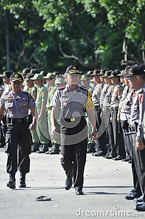 Surakarta police chief, Comr iriansyah Editorial Stock Photo