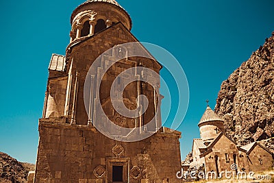 Surb Astvatsatsin and Surb Karapet Churches, Noravank. Armenian culture. Architecture concept. Pilgrimage place. Religion backgrou Stock Photo