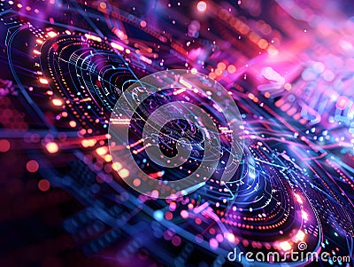 Abstract Fusion of Art and Technology 3D Rendered Background Illustration Stock Photo