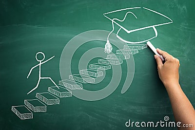 With sure steps to graduation Stock Photo