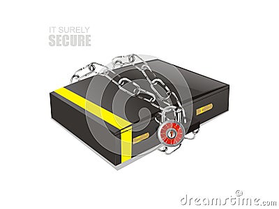 It surely secure suitcase Vector Illustration